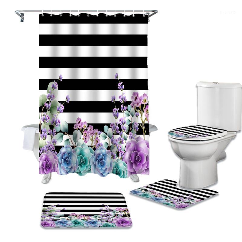 Succulents Black And White Stripes Durable Waterproof Shower Curtain Set Bathroom Rugs Carpet Toilet Seat Cover Pad Floor Mat1
Succulents Black And White Stripes Durable Waterproof Shower Curtain Set Bathroom Rugs Carpet Toilet Seat Cover Pad Floor Mat1