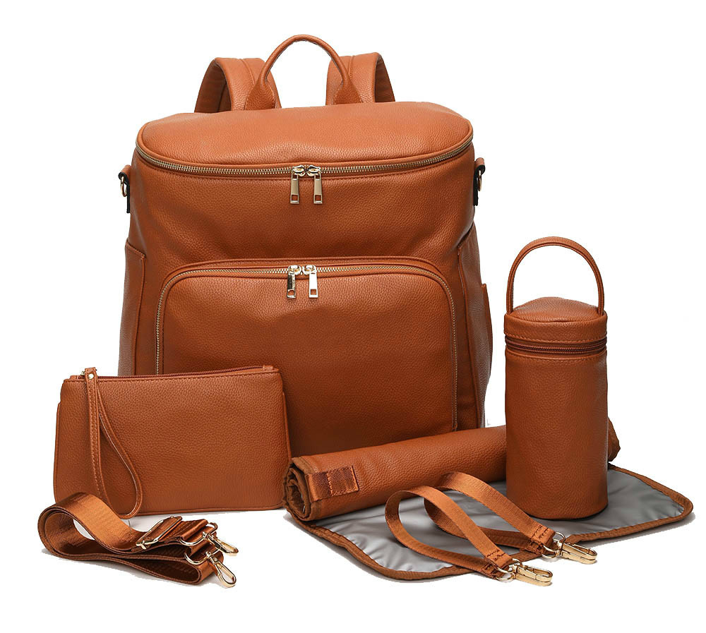 PU Leather Baby Nappy Diaper Bag Backpack+Changing Pad+Stroller Straps+Insulation bag+Cosmetic bag 201022, Camel
PU Leather Baby Nappy Diaper Bag Backpack+Changing Pad+Stroller Straps+Insulation bag+Cosmetic bag 201022, Camel