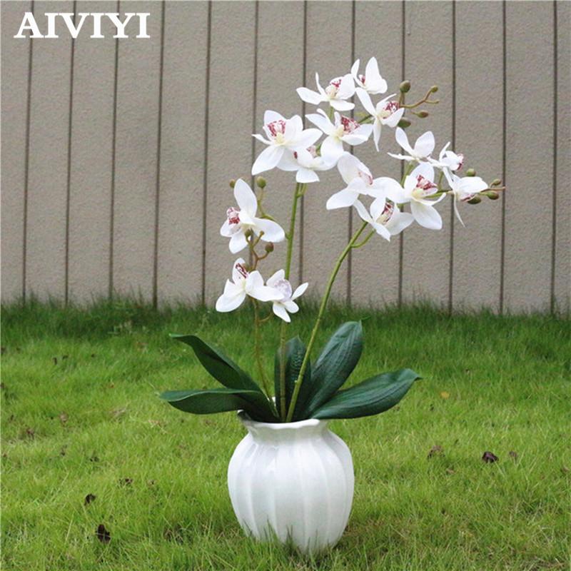 New artificial flower orchid 15 small flowers 5 leaves over the gelatin orchid home decoration feel gelatin leaves, Orange
New artificial flower orchid 15 small flowers 5 leaves over the gelatin orchid home decoration feel gelatin leaves, Orange