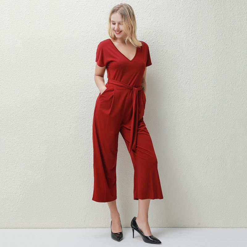 Women V Neck Rompers 2020 Fashion Short Sleeve Wide Leg Loose Jumpsuit Summer Casual Solid Color Bodysuit, Dark blue
Women V Neck Rompers 2020 Fashion Short Sleeve Wide Leg Loose Jumpsuit Summer Casual Solid Color Bodysuit, Dark blue