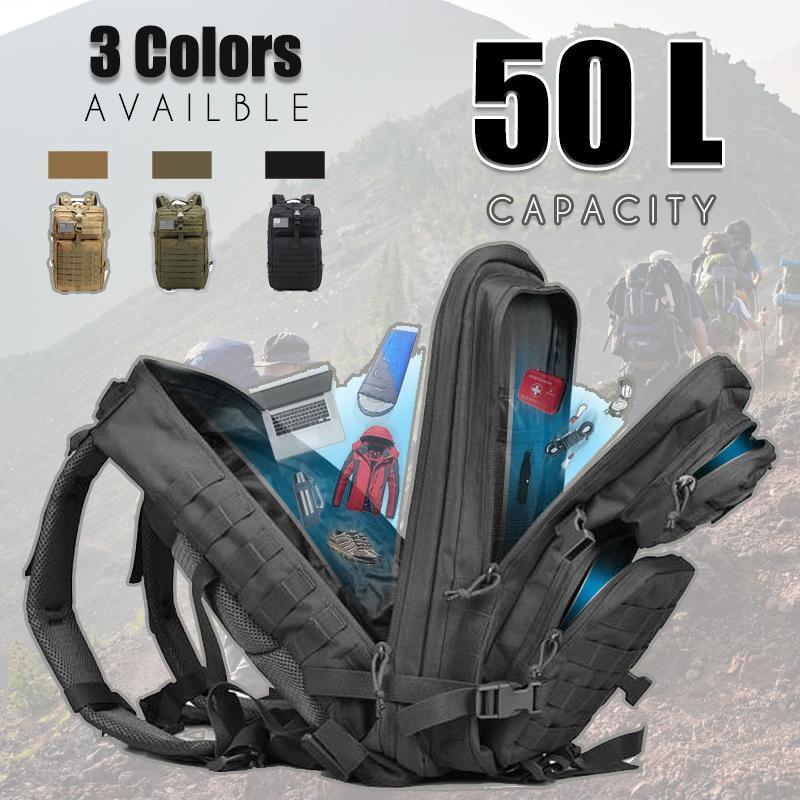 50L Large Capacity Men Backpack Waterproof Outdoor Sport Hiking Camping Hunting 3D Rucksack Army Tactical Large Bags1, Khaki
50L Large Capacity Men Backpack Waterproof Outdoor Sport Hiking Camping Hunting 3D Rucksack Army Tactical Large Bags1, Khaki
