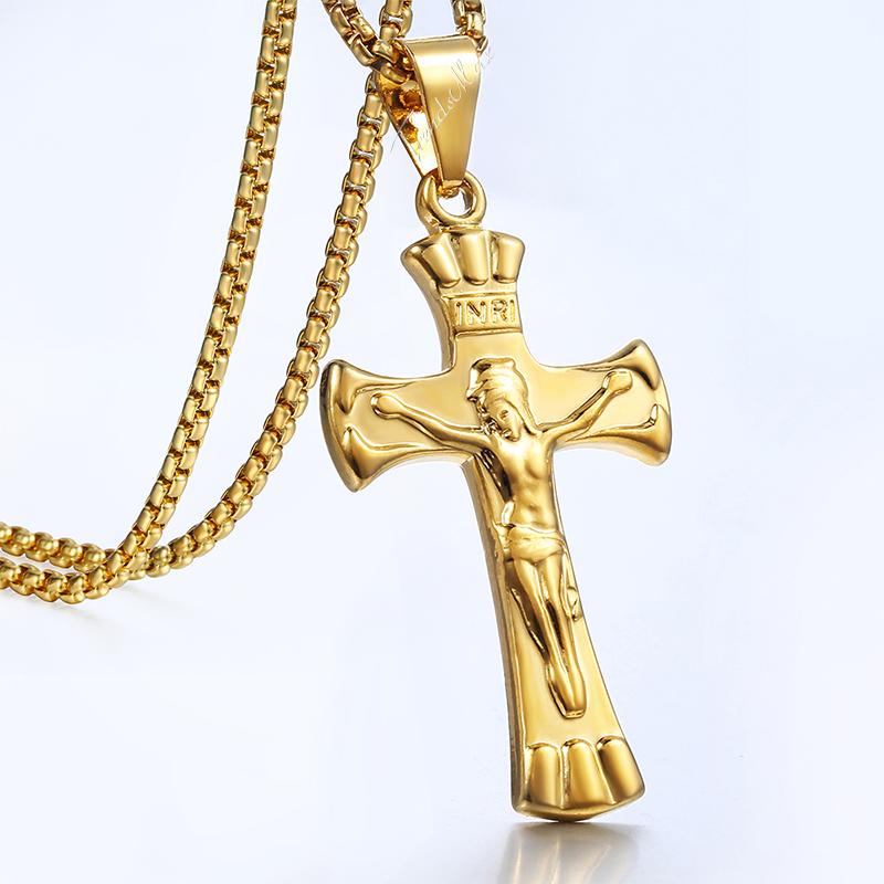 Mens Womens Cross Pendant Necklaces INRI Crucifix Jesus Catholic Gold Pendants Necklace Woman Jewelry 2020 Gifts For Men HGP298A
Mens Womens Cross Pendant Necklaces INRI Crucifix Jesus Catholic Gold Pendants Necklace Woman Jewelry 2020 Gifts For Men HGP298A