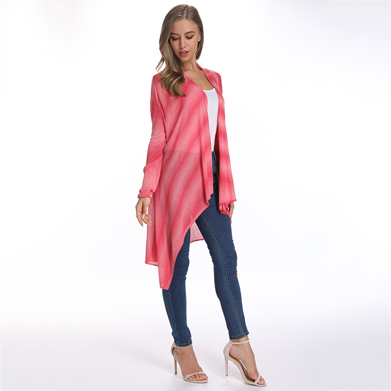 Women long Black Stripe cardigan Elegant Linen fabric Cardigan Sweater coat Spring Bohemia Women's Oversized Sweater Shawl 201031