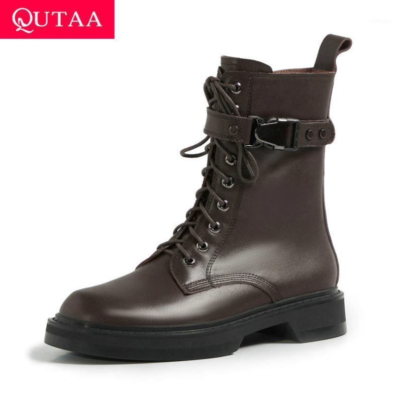 QUTAA 2021 Square Heel Women Shoes Autumn Winter Lace Up Zipper Women Pumps Cow Leather Casual Round Toe Ankle Boots Size 34-391, Black
QUTAA 2021 Square Heel Women Shoes Autumn Winter Lace Up Zipper Women Pumps Cow Leather Casual Round Toe Ankle Boots Size 34-391, Black