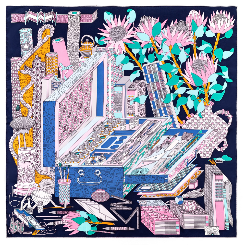 Double-Sided Hand Rolled Edge Scarf Print Women Handmade Vintage Big Size Scarfs Hijab Shawl Foulard Scarves Wraps For Ladies