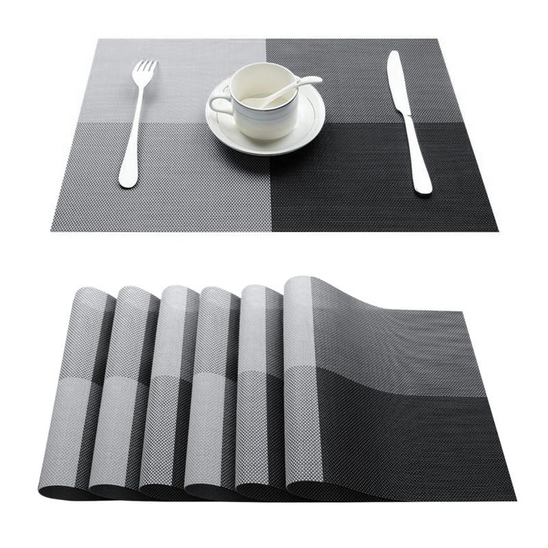 4/6/8 pcs Placemats For Dining Place Mat Washable PVC in Kitchen Accessories Tableware Cup Wine Mat Non-slip PVC Pad Black Brown
4/6/8 pcs Placemats For Dining Place Mat Washable PVC in Kitchen Accessories Tableware Cup Wine Mat Non-slip PVC Pad Black Brown