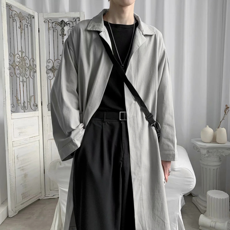 Korean Style Trench Coat Winter Men's Fashion Solid Color Casual Long Men Overcoat Wild Loose Autumn Oversize, Black
Korean Style Trench Coat Winter Men's Fashion Solid Color Casual Long Men Overcoat Wild Loose Autumn Oversize, Black