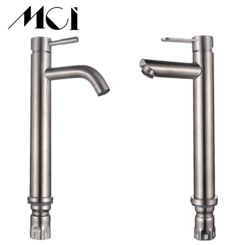 

304 Stainless Steel Deck Mounted Sink Basin faucet Rust And Corrosion Resistance Bathroom Kitchen Hot and cold Water Faucet Mci