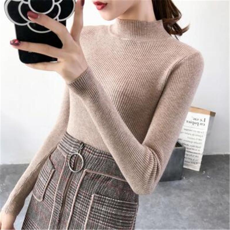 Women's Sweaters Women Half Turtleneck Solid Kintwear Korean Autumn Fashion High Elastic Slim Long Sleeve Ladies Pullover Tops White, White;black
Women's Sweaters Women Half Turtleneck Solid Kintwear Korean Autumn Fashion High Elastic Slim Long Sleeve Ladies Pullover Tops White, White;black