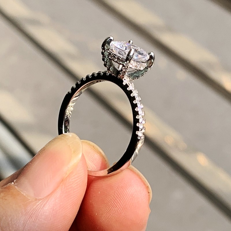 Sparkling New Arrival Luxury Jewelry 925 Sterling Silver Cushion Shape White Topaz CZ Diamond Gemstones Eternity Party Women Wedding Ring