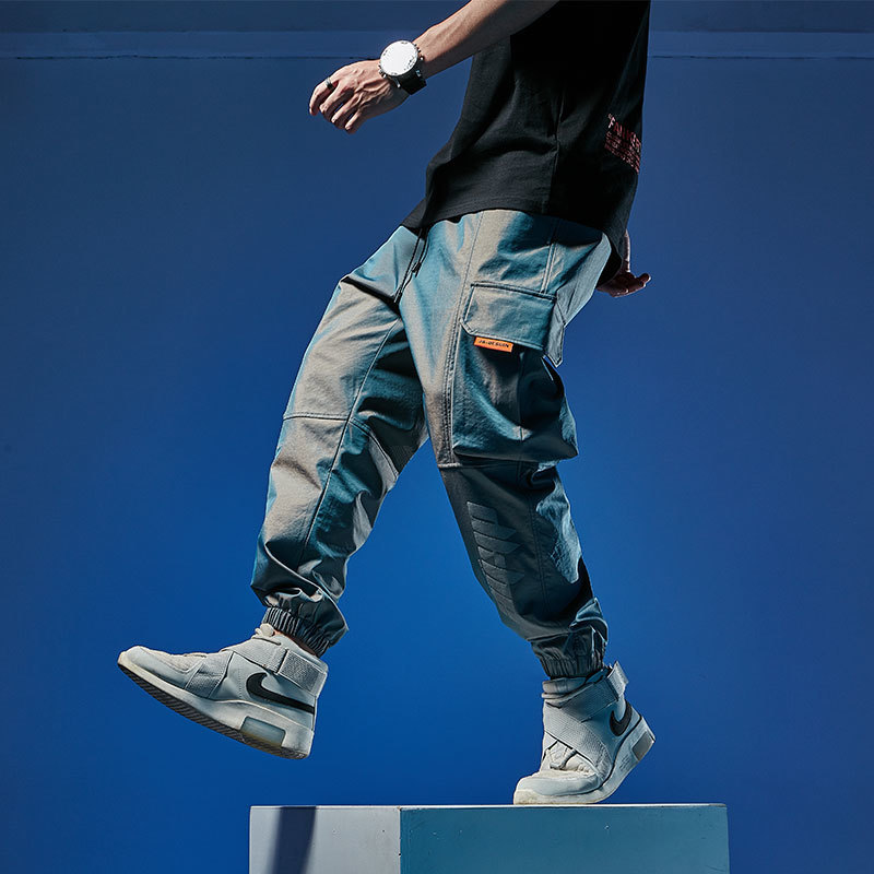 SingleRoad Mens Cargo Pants Joggers Men Fashion Side Pockets Hip Hop Harajuku Japanese Streetwear Trousers Grey Pants Men 201110