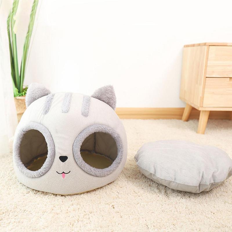 Pet Cat Head Shaped Cat Nest Cave Puppy House Soft Bed Covered Bed Puppy Hut Pet Sleeping Houses for Small Dog Supplies
Pet Cat Head Shaped Cat Nest Cave Puppy House Soft Bed Covered Bed Puppy Hut Pet Sleeping Houses for Small Dog Supplies