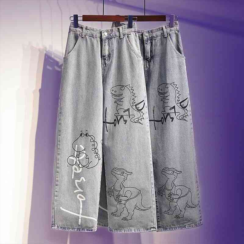 Cute Dinosaur Jeans Femme Autumn Kawaii Loose Womens Fashion Trousers Funny Korean High Waist Harajuku Straight Pants Females, Black;white
Cute Dinosaur Jeans Femme Autumn Kawaii Loose Womens Fashion Trousers Funny Korean High Waist Harajuku Straight Pants Females, Black;white