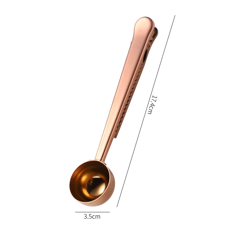 Coffee Scoop with Bag Clip 304 Stainless Steel Spoon Food Storage Clamp 2 in 1 Spoons for Measuring Coffee Tea Powder Free Shipping