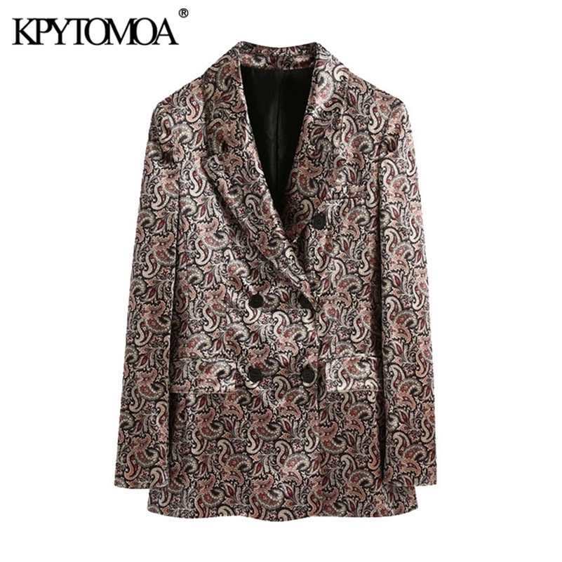 KPYTOMOA Women Fashion Double Breasted Paisley Print Velvet Blazer Coat Vintage Long Sleeve Female Outerwear Chic Tops 201114, As picture
KPYTOMOA Women Fashion Double Breasted Paisley Print Velvet Blazer Coat Vintage Long Sleeve Female Outerwear Chic Tops 201114, As picture