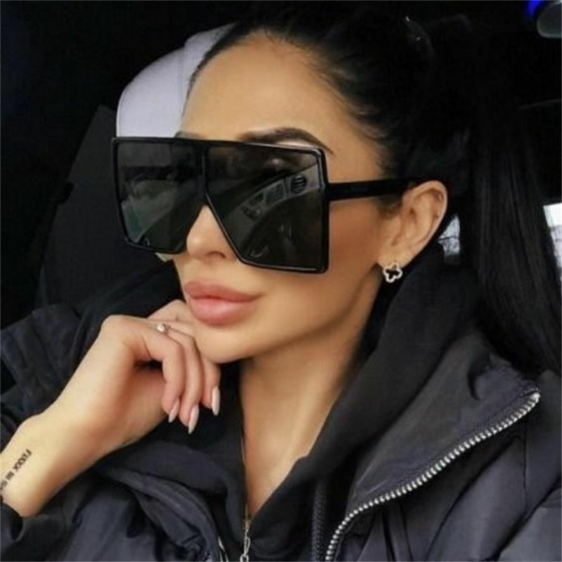 Sunglasses Oversized Flat Top Square Ladies Black Brand Designer Women Retro Big Frame Glasses Unisex Gafas De Sol, White;black
Sunglasses Oversized Flat Top Square Ladies Black Brand Designer Women Retro Big Frame Glasses Unisex Gafas De Sol, White;black