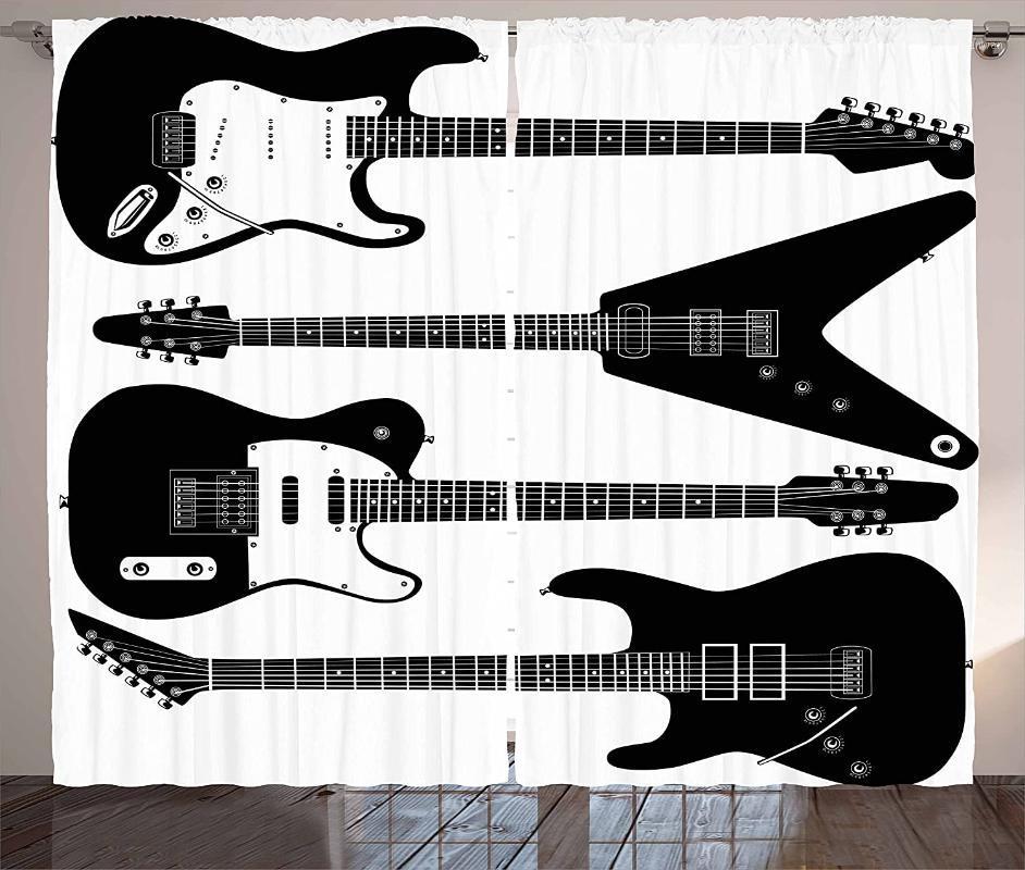 Music Curtains Black and White Electrical Guitars in 4 6 String Instruments Living Room Bedroom Window Drapes Black White1, As pic
Music Curtains Black and White Electrical Guitars in 4 6 String Instruments Living Room Bedroom Window Drapes Black White1, As pic