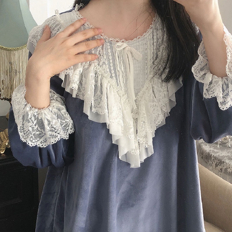High Quality Thick Bright Velvet Women's Pajamas Sets Autumn Winter Vintage Sweet Female Flannel Pyjamas Long Sleeve Sleepwear 201113