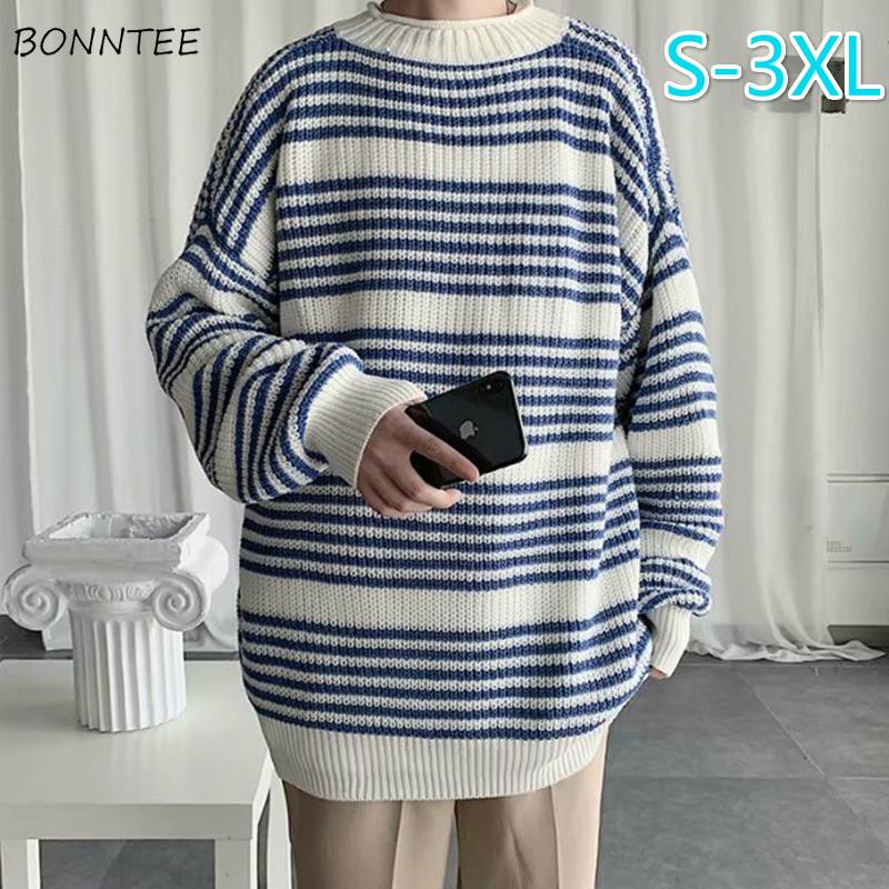 Men Pullovers Sweater Large Size 3XL Autumn Winter Loose Striped Jumpers Couple Harajuku Young Fashion Paneled Knitwear Male Ins, White
Men Pullovers Sweater Large Size 3XL Autumn Winter Loose Striped Jumpers Couple Harajuku Young Fashion Paneled Knitwear Male Ins, White