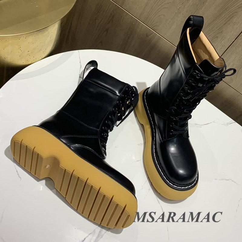 Retro Black Platform Mid-Calf Boots Leather Round Toe Strap Short All Season Fashion Street Ladies Party Shoes
Retro Black Platform Mid-Calf Boots Leather Round Toe Strap Short All Season Fashion Street Ladies Party Shoes