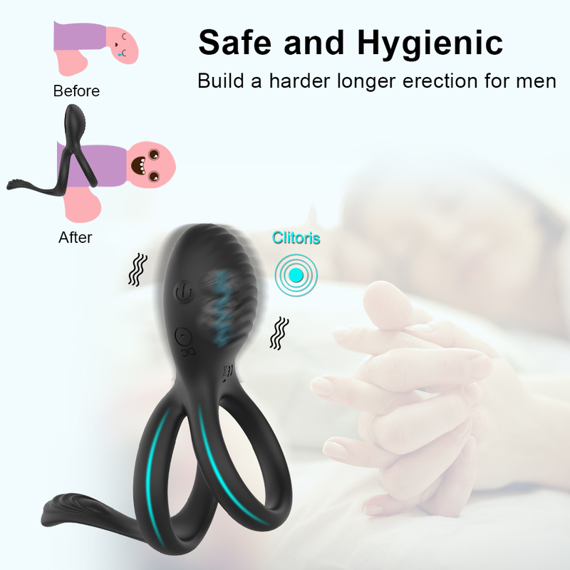 Wireless Remote Control Penis Rings 7-Frequency Vibrator Cock Ring Anal Clitoris Stimulation Sex Toys for Couples Adult Products 220315