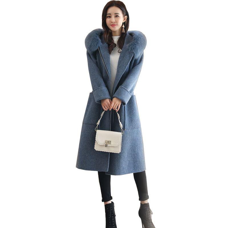 Big Faux Fur Collar Woolen Coat Women Autumn Long 2020 Slim Outwear Winter Elegant Female Hooded Thick Warm Belt Overcoat O723, Gray
Big Faux Fur Collar Woolen Coat Women Autumn Long 2020 Slim Outwear Winter Elegant Female Hooded Thick Warm Belt Overcoat O723, Gray