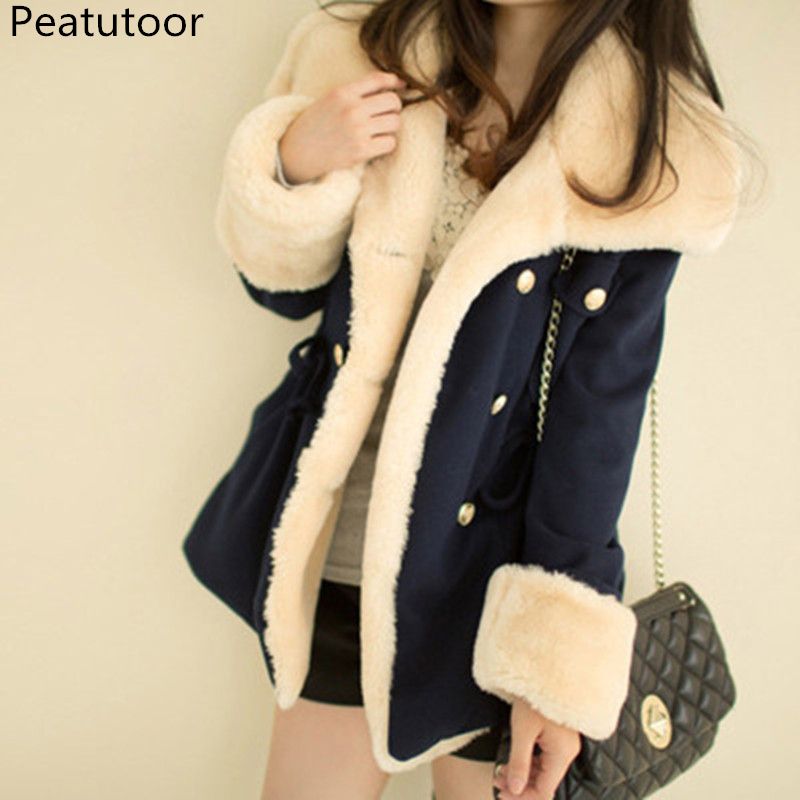 Jackets For Women Autumn And Winter Casual Solid Slim Thick Double Breasted College Wind Cotton Coats Women Plus Size S5XL