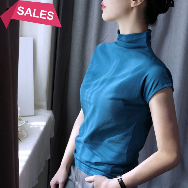 2021 New Elegant Short Sleeve T-shirt Women High Street Summer Tee Shirt 95% Cotton Tshirt Korean Turtleneck Female Tops 3xl Zyxh, Blue ysk -229
2021 New Elegant Short Sleeve T-shirt Women High Street Summer Tee Shirt 95% Cotton Tshirt Korean Turtleneck Female Tops 3xl Zyxh, Blue ysk -229