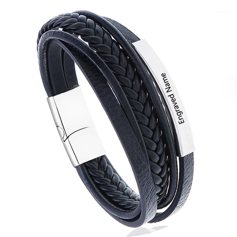 Personalized Multi-layer Genuine Leather Bracelets for Men Women Stainless Steel ID Bar Custom Name Date Male 19CM 21CM 23CM1
Personalized Multi-layer Genuine Leather Bracelets for Men Women Stainless Steel ID Bar Custom Name Date Male 19CM 21CM 23CM1