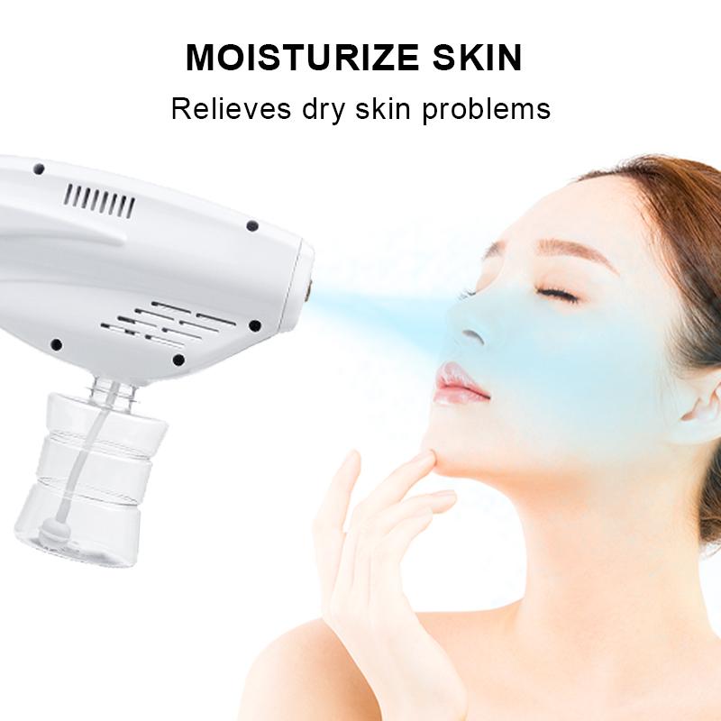 260ml Portable Facial Steamer Disinfection Blue Light Steam Spray Hair Spray Machine Aerosol Water Mist Trigger Sprayer