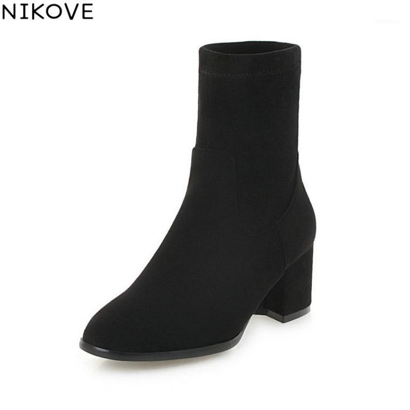 NIKOVE 2020 Women Shoes Square Round Toe Solid Winter Boots Ankle Boots High Heels Slip on Stretch Fabric Woman Shoes Size 34-431, Black
NIKOVE 2020 Women Shoes Square Round Toe Solid Winter Boots Ankle Boots High Heels Slip on Stretch Fabric Woman Shoes Size 34-431, Black