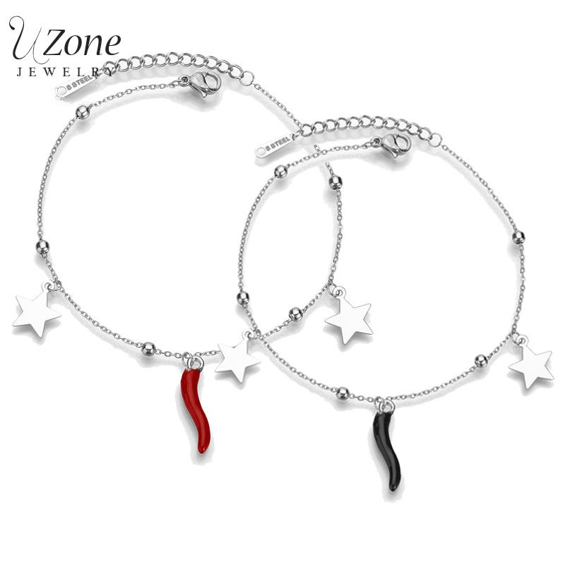 Charm Bracelets UZone Lovely Star Red/Black Chili Pendant Bracelet Stainless Steel Adjustable Chain For Women Christmas Gift
Charm Bracelets UZone Lovely Star Red/Black Chili Pendant Bracelet Stainless Steel Adjustable Chain For Women Christmas Gift