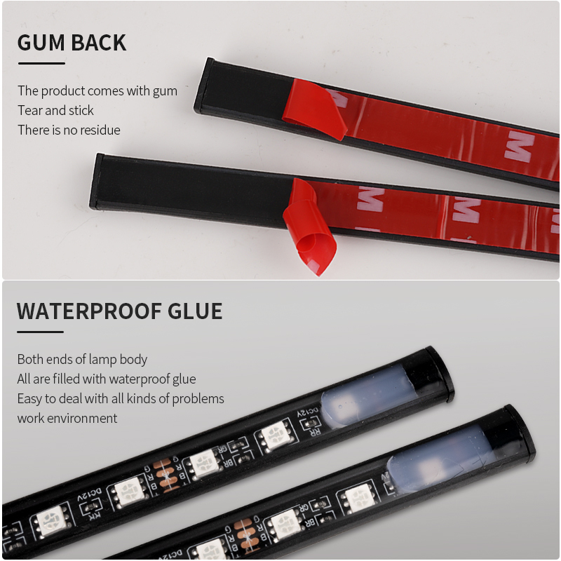 Car Underglow Neon Light Strip LED Remote / APP RGB Waterproof Lights Backlight Auto Decorative Ambient Atmosphere Lamp