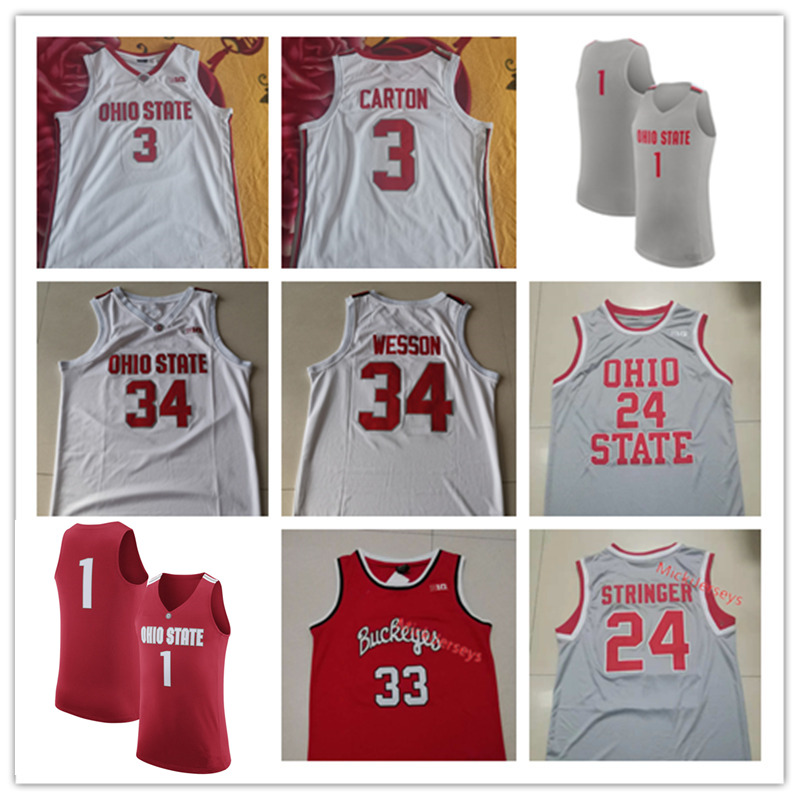 Ohio State Buckeyes Micah Potter Jae'Sean Tate Keita Bates-Diop Trevor Thompson Aaron Craft Jim Jackson DAngelo Russell Basketball Jersey, Red/white neck
Ohio State Buckeyes Micah Potter Jae'Sean Tate Keita Bates-Diop Trevor Thompson Aaron Craft Jim Jackson DAngelo Russell Basketball Jersey, Red/white neck