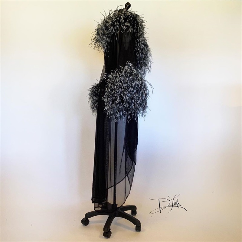 Luxury Night Gown Fur Ruffles Tulle Pregnant Dress Bride Sleepwear Fashion Long Sleeves Robes Custom Made Women Sexy Sleepwear Dresses