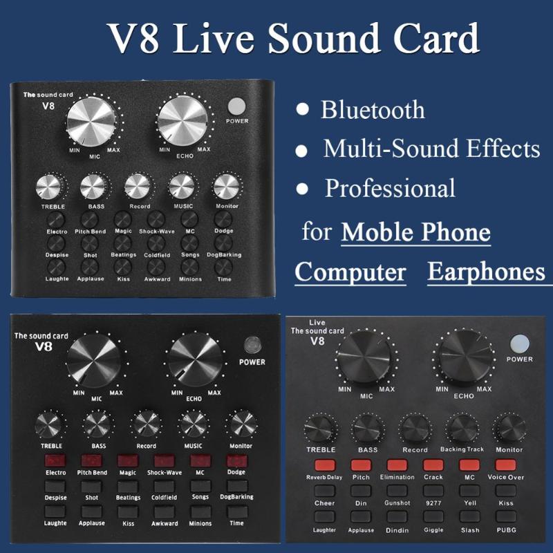 Live Sound Card V8 Audio External USB Headset Microphone Live Broadcast Sound Card for Mobile Phone Computer PC
Live Sound Card V8 Audio External USB Headset Microphone Live Broadcast Sound Card for Mobile Phone Computer PC