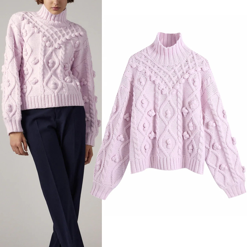 2021 New Pink Pompoms Turtleneck Knitted Women Autumn Winter Long Puff Sleeve Cute Sweater Ribbed Trim Ladies Pullover 2ee6
2021 New Pink Pompoms Turtleneck Knitted Women Autumn Winter Long Puff Sleeve Cute Sweater Ribbed Trim Ladies Pullover 2ee6