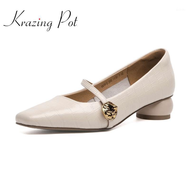Krazing pot summer newest genuine leather square toe round med heel metal decoration Korean street sweet cute women pumps L141, White
Krazing pot summer newest genuine leather square toe round med heel metal decoration Korean street sweet cute women pumps L141, White