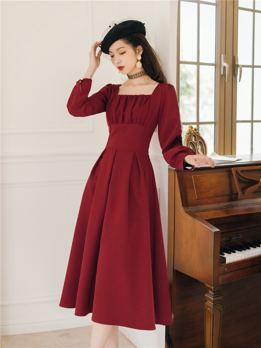 Red Wine Long Turtleneck Square Empire Vintage Feast Mid-calf Dress Female 2021 Elegant Spring Wwm8
Red Wine Long Turtleneck Square Empire Vintage Feast Mid-calf Dress Female 2021 Elegant Spring Wwm8