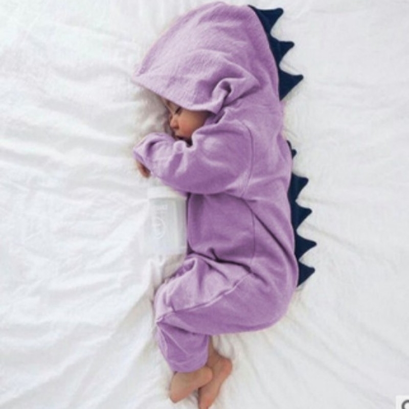 Geckatte Funny Autumn Winter Dinosaur Cute Romper Girl Clothes Solid Boy Clothes Babygirl Onesie New Born Baby 201027
