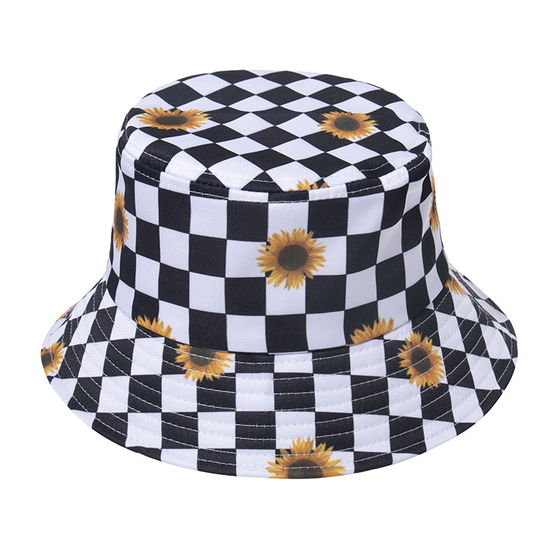 New Fashion Spring Summer Black Plaid Fisherman Caps Panama Bob Sunflower Print Bucket Hat For Women Mens, As show
New Fashion Spring Summer Black Plaid Fisherman Caps Panama Bob Sunflower Print Bucket Hat For Women Mens, As show