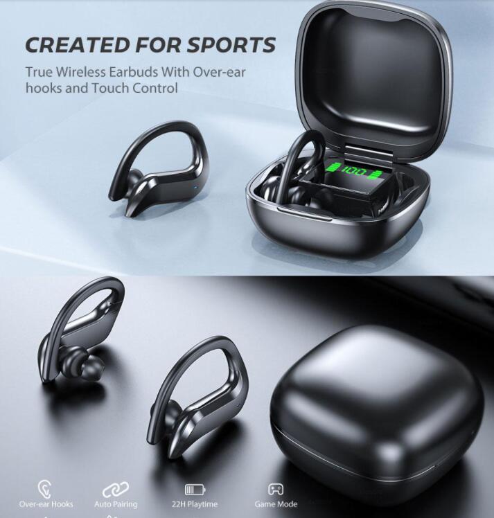 Wireless Bluetooth Earphone Sports Waterproof Wireless Headphone Touch Control Headphones TWS Earbuds Headsets With Microphone, Black
Wireless Bluetooth Earphone Sports Waterproof Wireless Headphone Touch Control Headphones TWS Earbuds Headsets With Microphone, Black