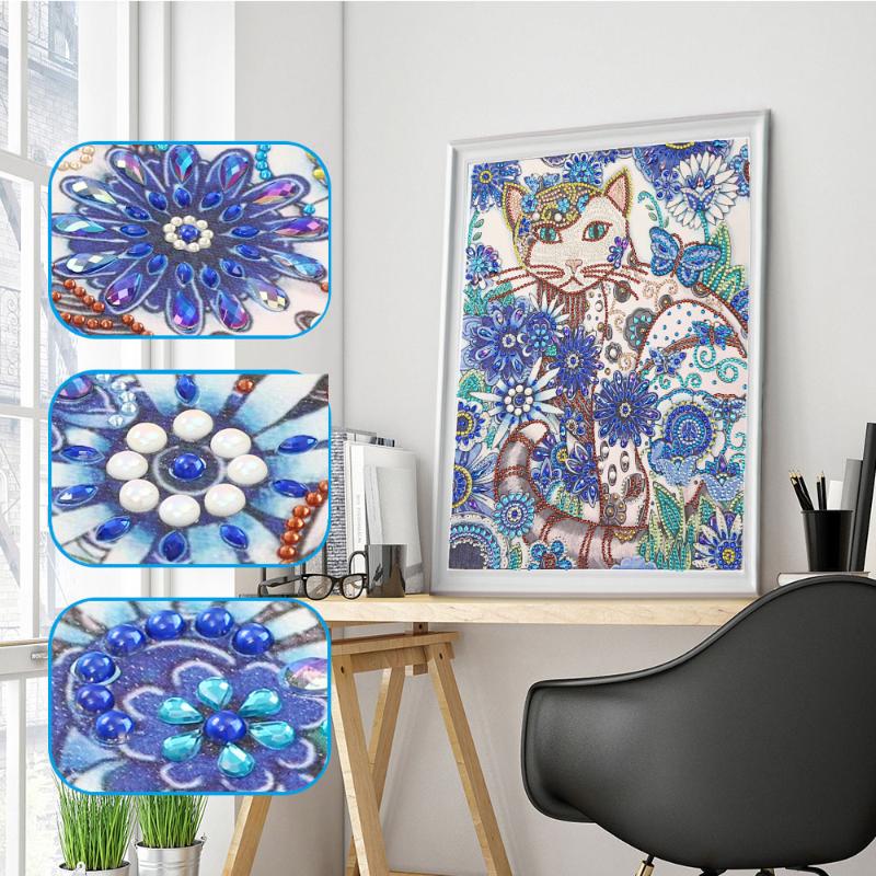 Special Shaped Diamond Painting Cat Blue Flower DIY 5D Partial Drill Cross Stitch Kits Crystal Rhinestone Arts 2020 Home Decor
Special Shaped Diamond Painting Cat Blue Flower DIY 5D Partial Drill Cross Stitch Kits Crystal Rhinestone Arts 2020 Home Decor