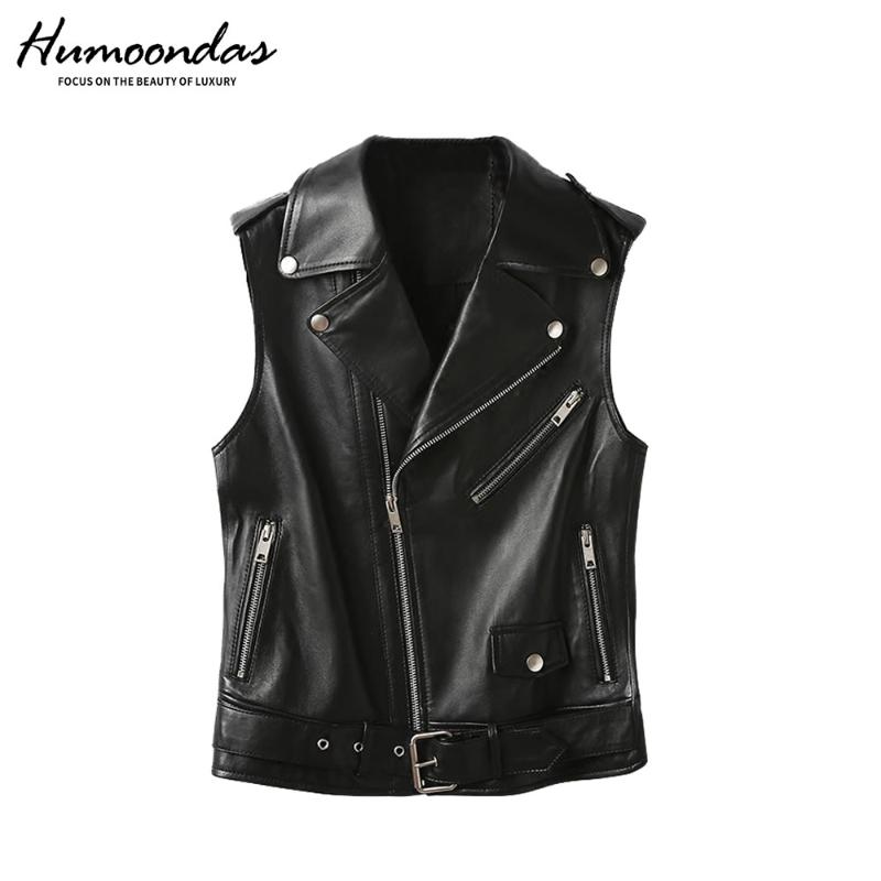 Genuine Leather Jacket Women Vest Fashion Real Sheepskin Coat Rivet Motorcycle Biker Jacket Female Sheep Leather Waistcoat, Black
Genuine Leather Jacket Women Vest Fashion Real Sheepskin Coat Rivet Motorcycle Biker Jacket Female Sheep Leather Waistcoat, Black