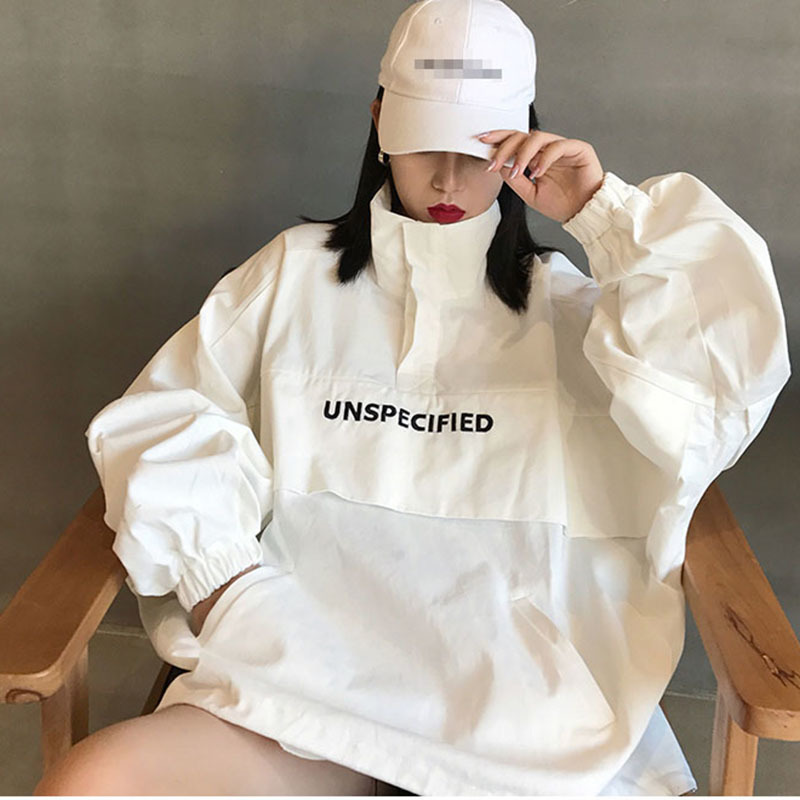 Spring Casual pullover jacket Unisex Plus Size Coat Embroidery Jacket Women Autumn Cotton Windbreaker Streetwear 201017