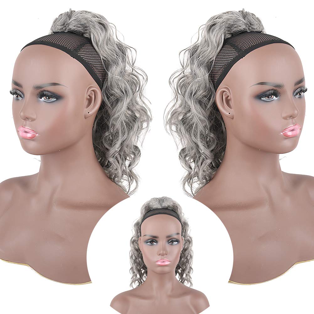 Body Wave salt and pepper silver grey human hair ponytail gray pony tail 140g clip ins human hair ponytais hairpieces