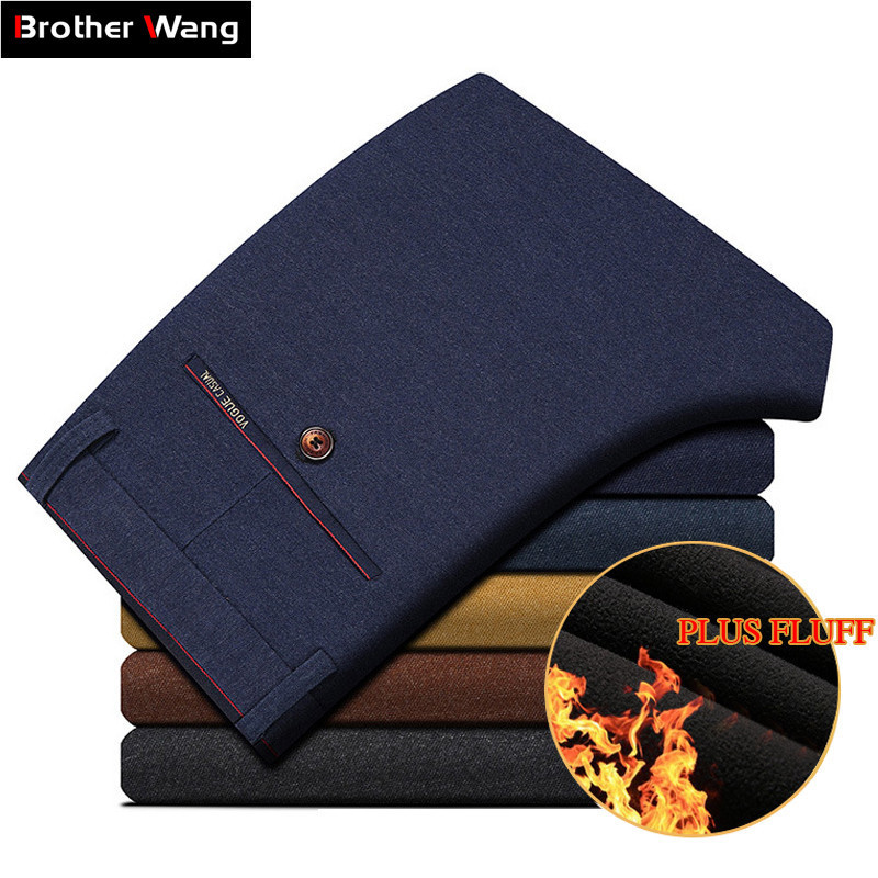 Winter New Men Warm Casual Pants Business Casual Elasticity Slim Thick Plus Velvet Trousers Male Brand Clothes Khaki Navy 201126, Dark blue
Winter New Men Warm Casual Pants Business Casual Elasticity Slim Thick Plus Velvet Trousers Male Brand Clothes Khaki Navy 201126, Dark blue