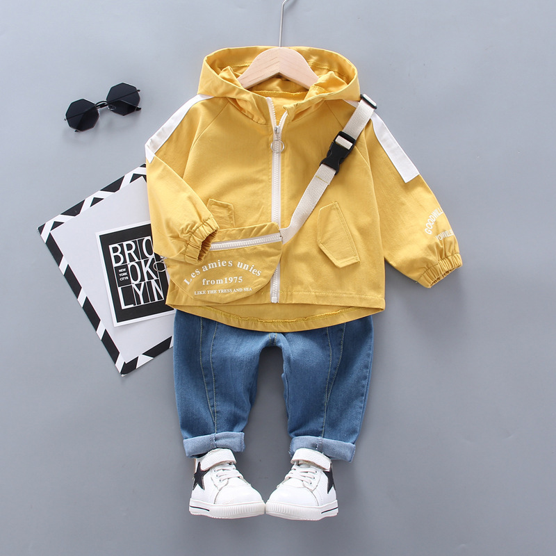 New Spring Autumn Baby Boys Girls Clothes Children Cotton Letter Jacket Pants 2Pcs/sets Toddler Fashion Clothing Kids TracksuitsX1019