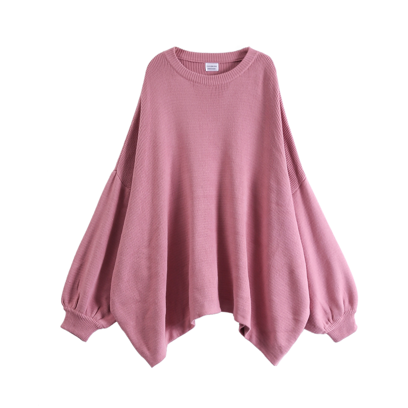 SuperAen Fashion Pullovers Sweater Women Autumn and Winter Bat Sleeve Big Size Ladies Solid Color Tops Casual Clothes 201223