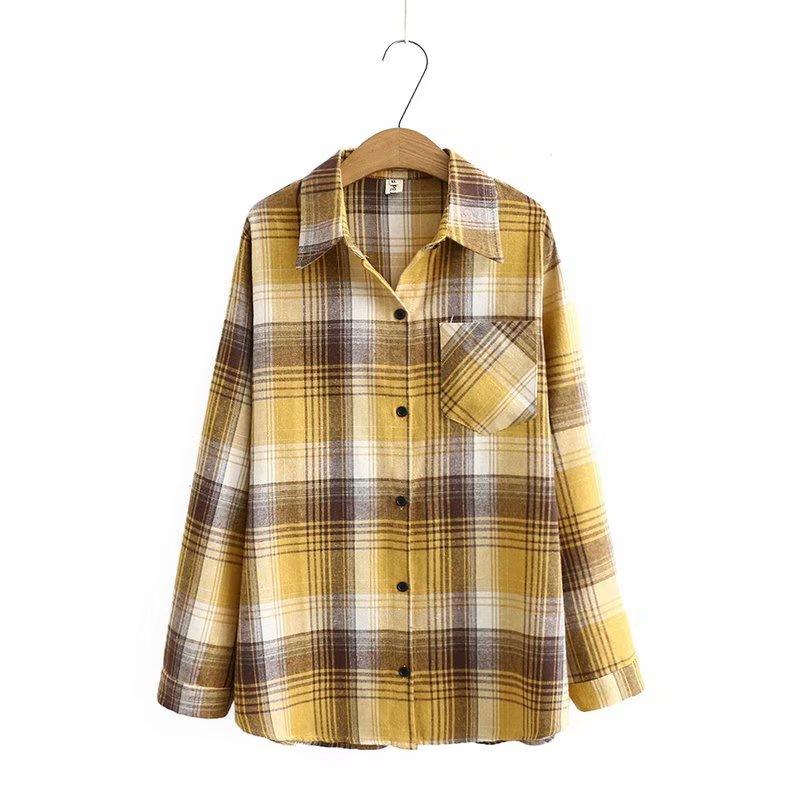 Plus size Plaid cotton women loose shirts 2021 new spring autumn casual ladies blouse female tops, Blue
Plus size Plaid cotton women loose shirts 2021 new spring autumn casual ladies blouse female tops, Blue